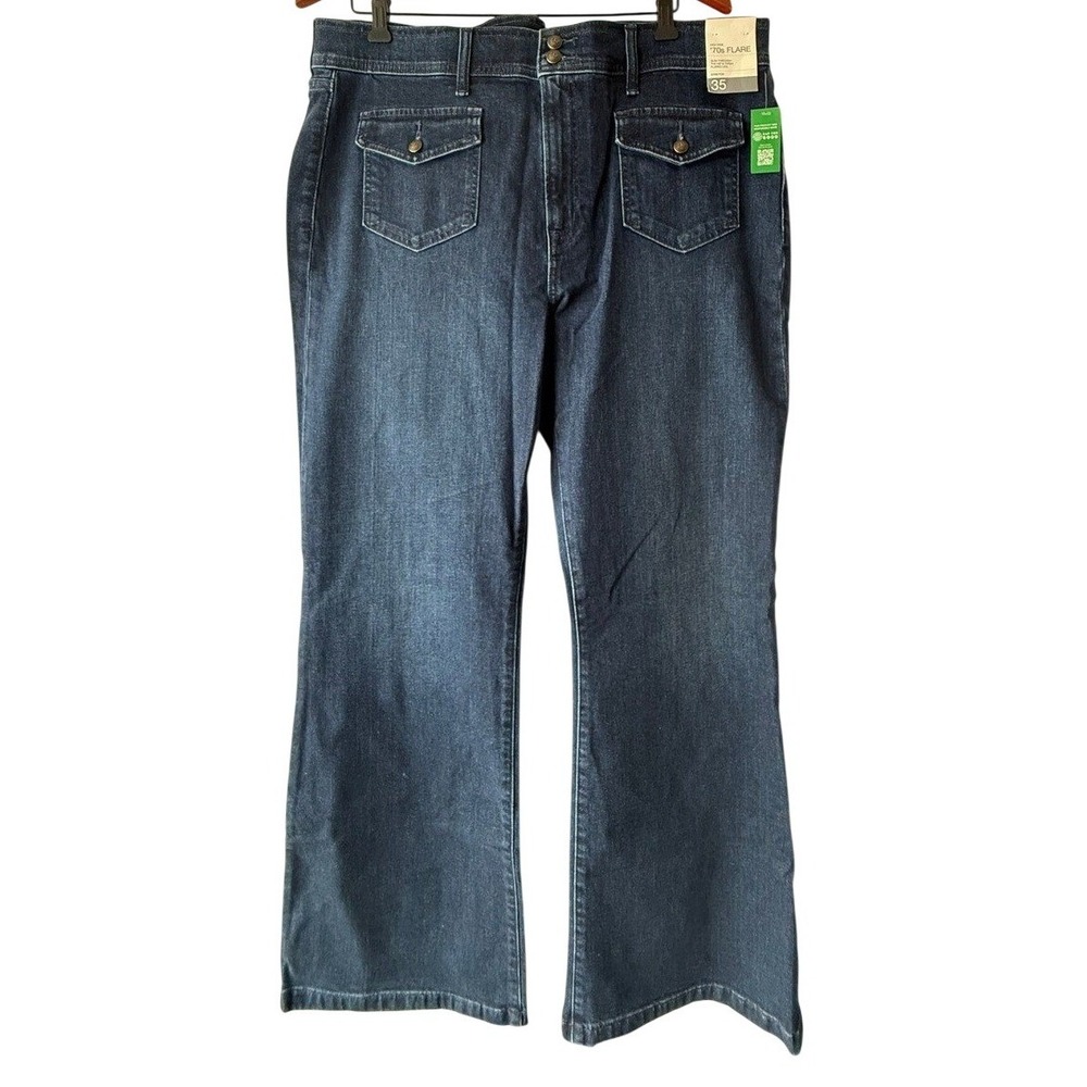 Gap 70s Flare High Rise Jeans Dark Wash Women's Denim 35 20R NWT New